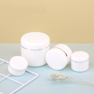 Customized Printing Cosmetic Container Skin Care Cream Jar With Silver Gloss Edge Clamp Lid 10g 20g 30g 50g 100g 150g 250g