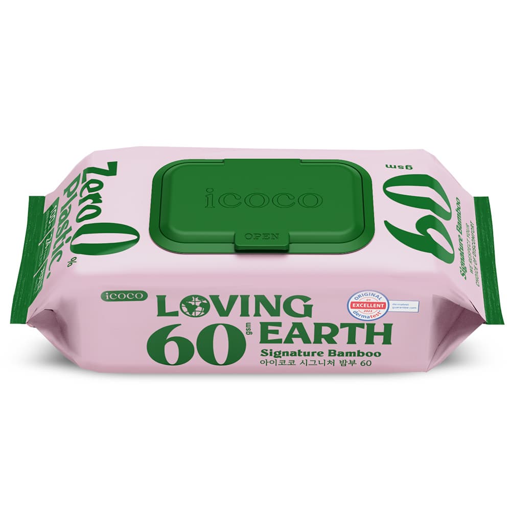 ICOCO Signature Bamboo 60 Premium WaterWipes Plastic Free Baby Wipes