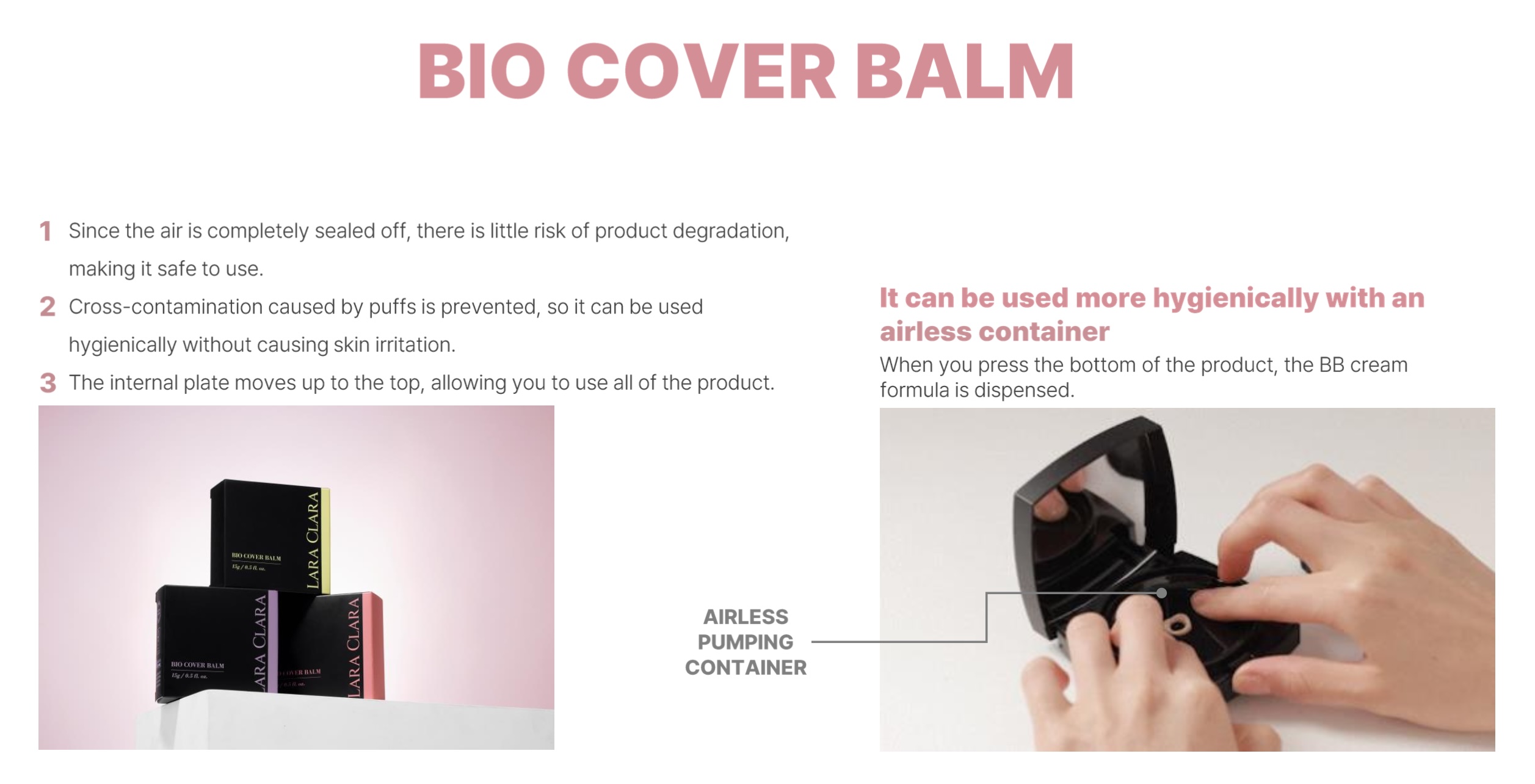 [LARA CLARA] BIO COVER BALM Cushion, skin care 