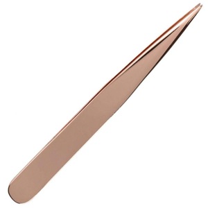 Latest Rose Gold Eyebrow Tweezers Rose Gold Manicure Tweezers Slant and Point Tip Stainless Steel Tweezer Duo, Rose Gold