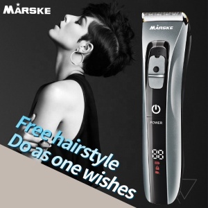 MARSKE USB Electric Waterproof IPX7 Comfortable LED Intelligent Power Display Hair Trimmer