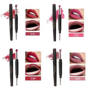 matte tube private label custom waterproof natural lip stick makeup matte lipstick and lipliner 2 in 1 pencil