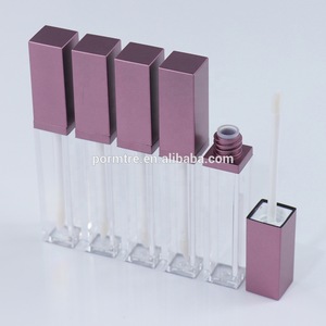 New items Luxury Square acrylic lip gloss tube with sponge applicator hot selling waterproof lip cosmetic tube