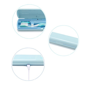 Portable Three Colors Option Travel Toothbrush Sanitizer Box With USB Connect Cable