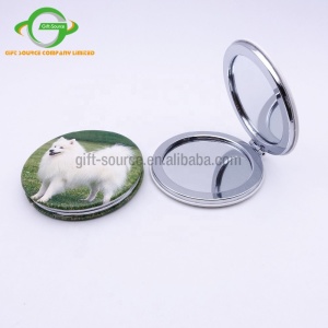 Round Customized Personalized Square PU leather Pocket Mirror