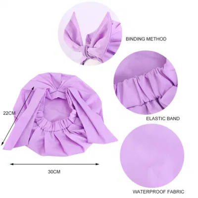 Satin Shower Bonnet Thickened Bathroom Accessories Waterproof Oily Fume Cap Female SPA Hairdressing Salon Supplies Shower Cap