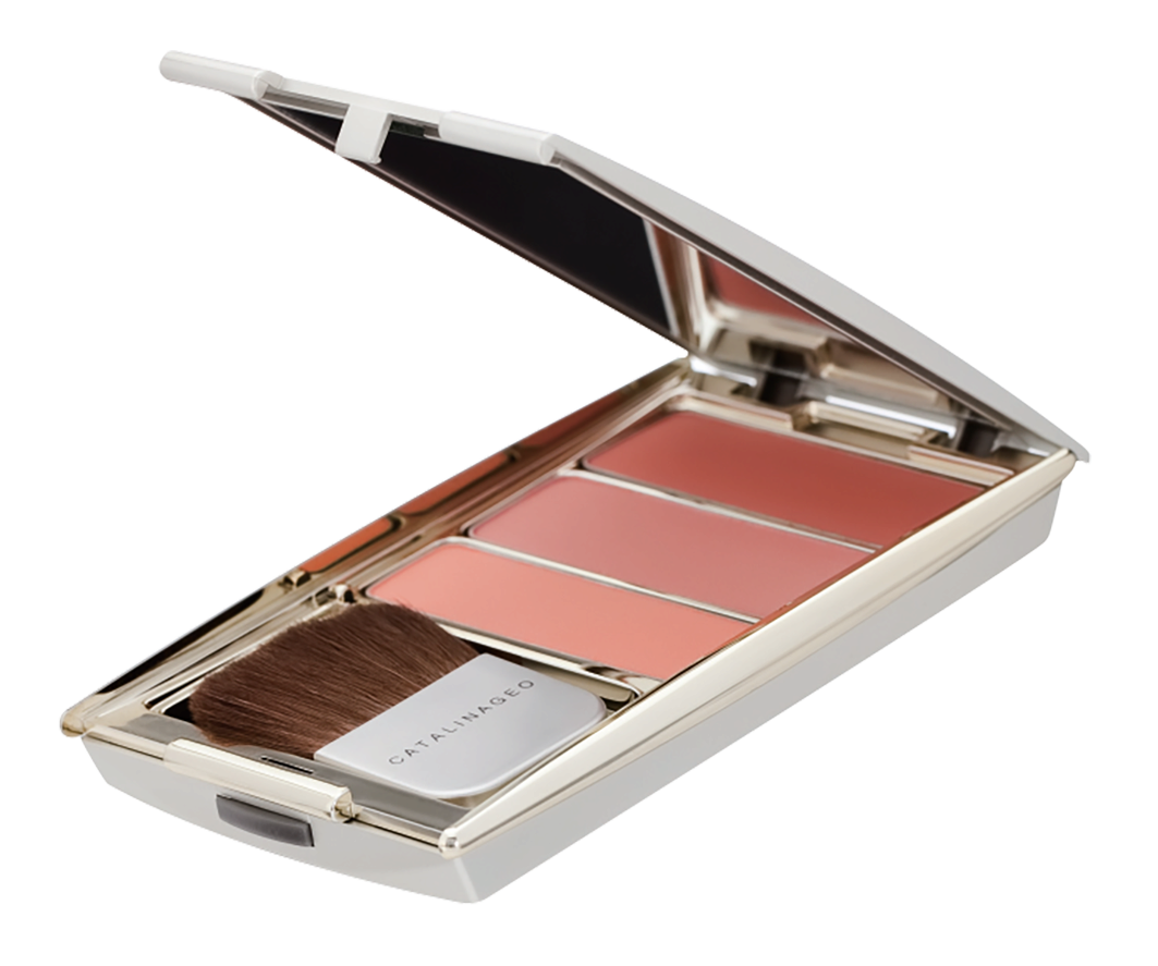 Triple color cheek blusher pallet collection