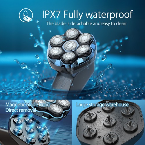 FANKE FK-8780 High Quality Waterproof Electric Shaver Customizable Wet and Dry Dual-Use Magnetic Blade Men's Bald Shaver