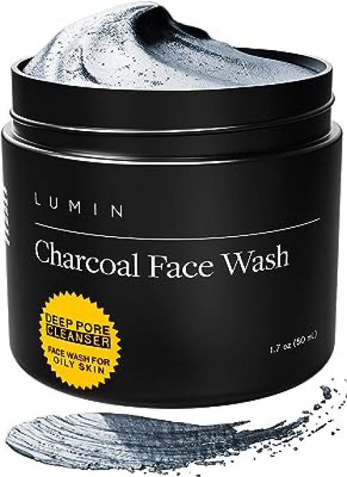 Lumin Charcoal Face Wash Men, Charcoal Cleanser, Mens Charcoal Face Wash