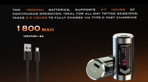 MICEYA 2 Battery Adjustable Stroke PMU Machine Custom Wireless PMU Permanent Makeup Machine for SMP and Tattoo