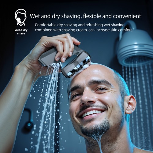 FANKE FK-8780 High Quality Waterproof Electric Shaver Customizable Wet and Dry Dual-Use Magnetic Blade Men's Bald Shaver