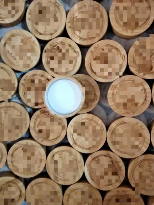 2oz 9oz clear glass jar with Common screw bamboo cap and cap Laser -engraved  logo