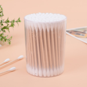 100 pcs OEM design ear wooden cotton swab buds factory wholesale ear cleaning stick cotton bud