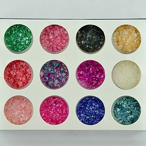 12 Colors Nail Art 3d Nail Art Decorations Sparkle Powder Crushed Sea Shell Glitter Tips
