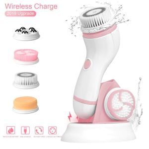 2021 Face Cleaning Waterproof Electric Facial Cleansing Brush Rechargeable Brush Replacements Facial Cleansing Brush Silicone