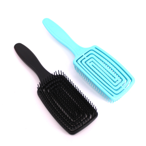 Amazon hot sale plastic detangler hair brush custom logo salon flexible hair brush detangling