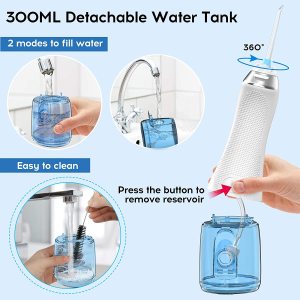 Best 300ml Oral Irrigator Portable Dental Water Flosser Jet 5 Modes Water Floss USB Rechargeable Irrigator Dental Teeth Cleaner