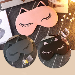 Cute cat custom eyelash print cotton sleep eye mask