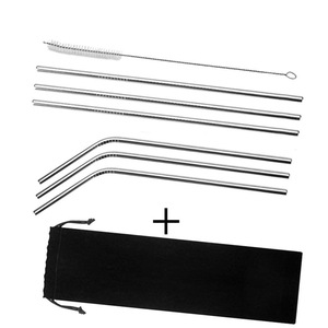 Factory wholesale color drinking custom stainless steel straw I Reusable metal straw with cleaning brush