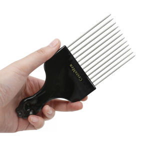 Hot Sale Plastic Handle Metal Tooth Lice Flat Comb With Wide Teeth Comb Styling Hairdressing Hair Comb