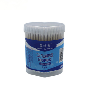 Hot-Selling high quality eco-friendly bamboo wooden stick 100pcs ear cleaning cotton buds