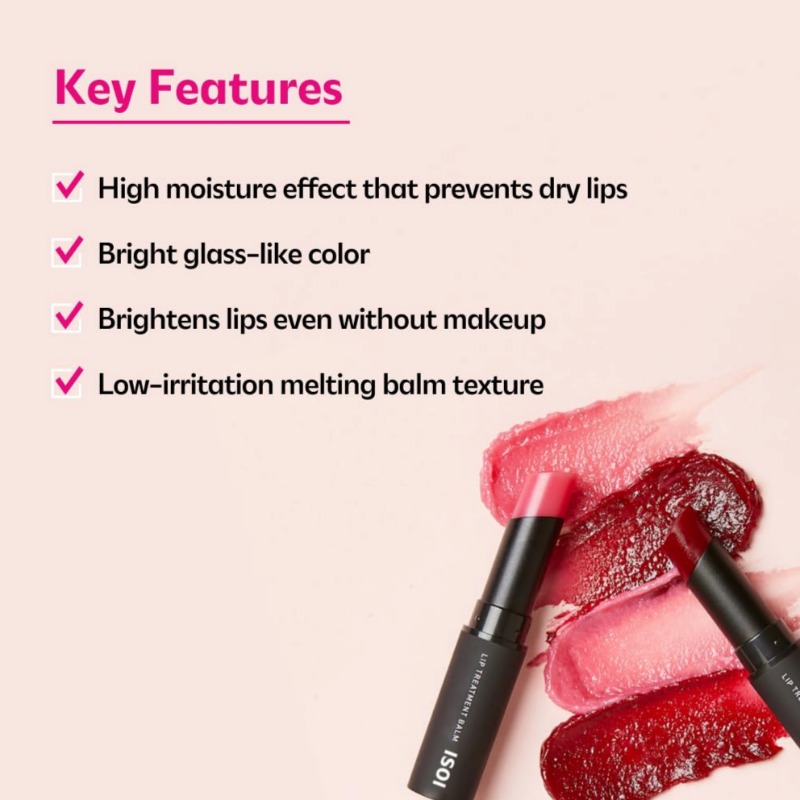 ISOI Bulgarian Rose Lip Treatment Balm Pure Red 5g Dewy Gloss Finish Lip Tinted Balm 