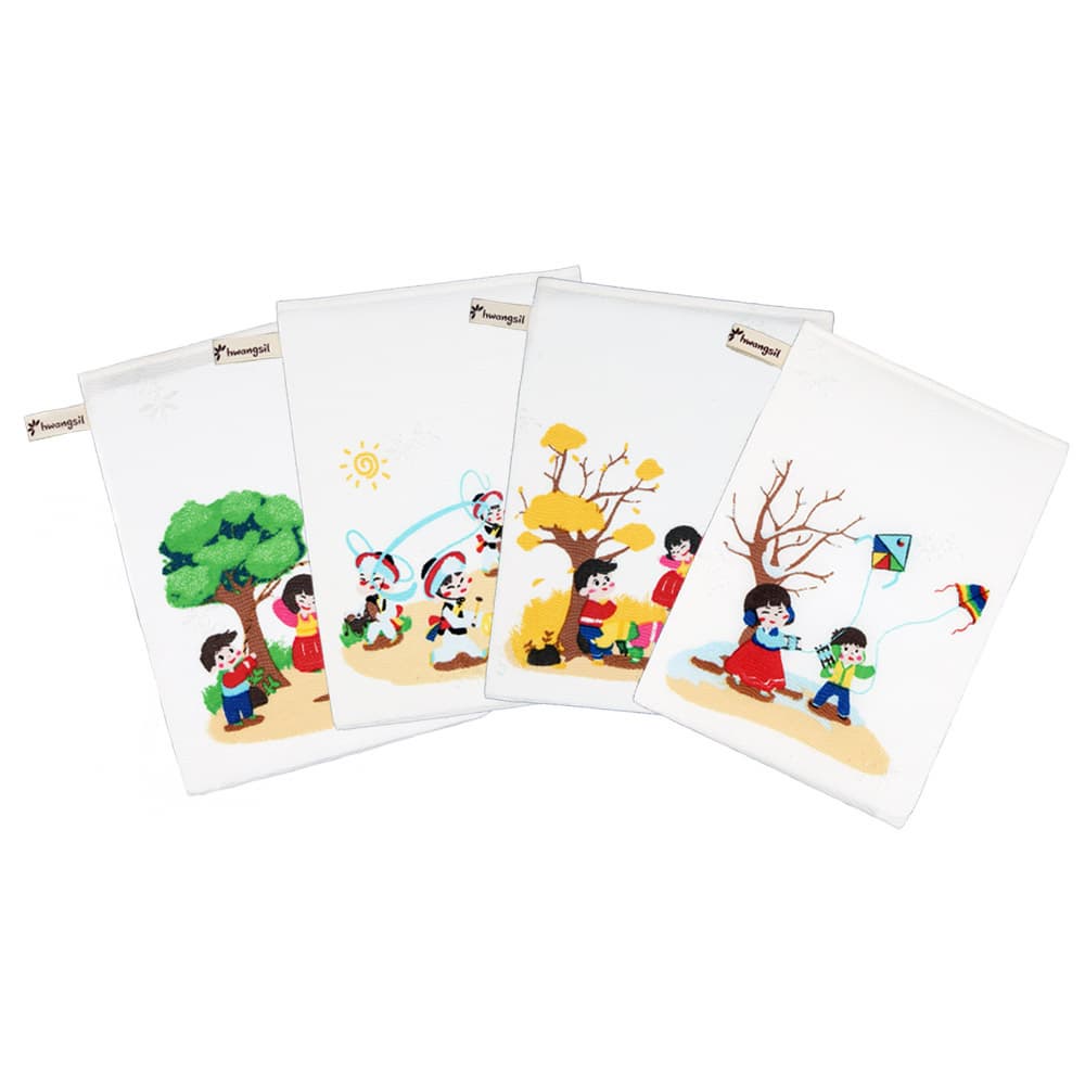 [K-culture]Hwangsil  Body scrub towel scrubber exfoliation sponge bath towel Traditional game design