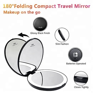 natural look 1X/10X Magnification LED Lighted Travel Makeup Mirror