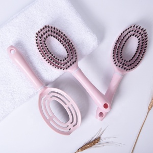 Nylon Pins Boar Bristle Hair Brush plastic pink Curve Vent Paddle Hair Brush