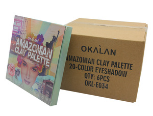 OKALAN E034 Hot Sale Wholesale 20 Color Eyeshadow Palette Cosmetics Amazonian Clay Palette Makeup Eye Shadow