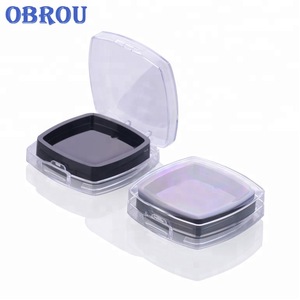 Plastic square shape empty powder eye shadow compact powder case with mirror