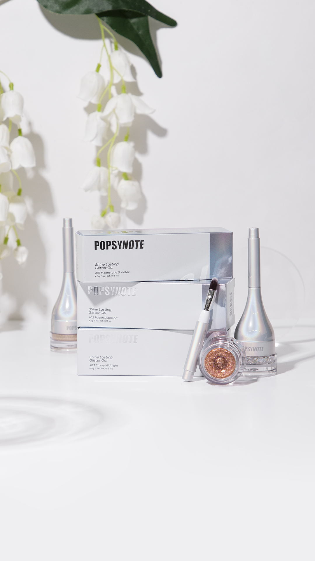 POPSYNOTE Shine Lasting Eye Glitter Gel, Strong Waterproof, 3 Colors