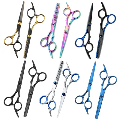 Professional Scissor Cut Hair Cutting Salon Scissors Barber Thinning Shears Hairdressing Scissors Set