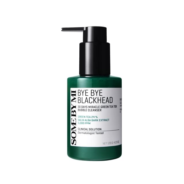 (SOME BY MI) BYE BYE BLACKHEAD 30 DAYS MIRACLE GREEN TEA TOX BUBBLE CLEANSER 120g