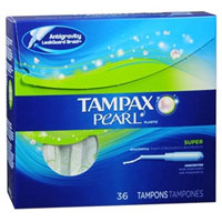 Tampax Pearl Tampons with Plastic Applicators, Super Unscented 36 Each by Tampax