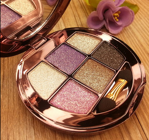 Wholesale 6 colors makeup palette best colourful popular shine and cosmetic naked eye shadow