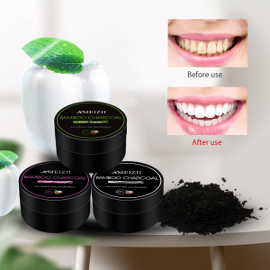 Wholesale Activated Bamboo Charcoal 30g Teeth Whitening Powder Dental Plaque Remover Brush Teeth Black Powder Cleaning Dientes