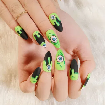 Wholesale High Quality Colorful Tip Nails False Nfails for Halloween