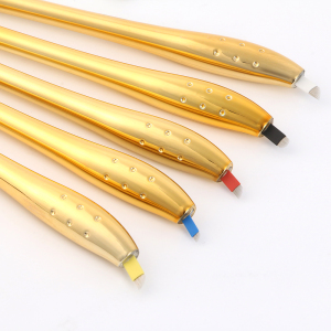 Wholesale Lushcolor Eyebrow Microblading Golden Luxury Disposable Manual Pen Microblading Blades Supplier