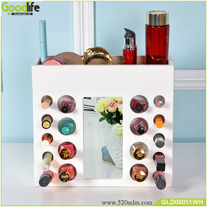 Wooden nail polish bottle display racks makeup sets