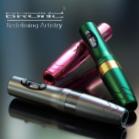 Aura Stainless Steel Wireless Pen Dual Batteries 2.6-4.0MM Adjustable Stroke Powerful Motor Cartridge Needles Permanent