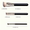 Professional Makeup Brush Set 3pcs – Angled Foundation Brush, Concealer Brush & Detail Blending Brush for Flawless Finish