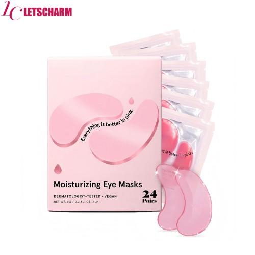 Wholesale Custom Pink Eye Mask for Dark Circles Puffiness Collagen Anti-Aging Hyaluronic Acid Patches Skin Care Serum