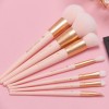High Quality Custom Cone Handle Pink 7pcs Brush Set