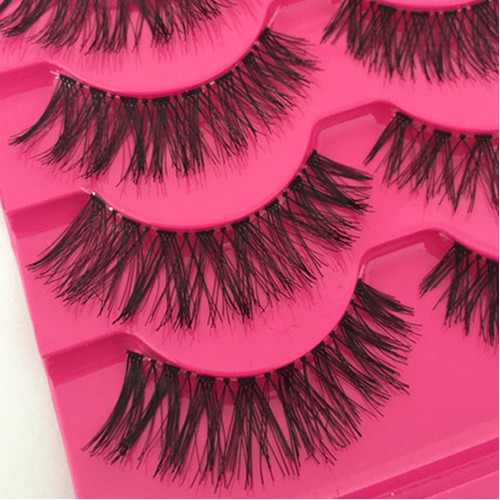 5 Pairs New Fashion Women Soft Natural Long Cross Fake Eye Lashes Handmade Thick False Eyelashes Extension Beauty Makeup Tools