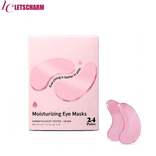 Wholesale Custom Pink Eye Mask for Dark Circles Puffiness Collagen Anti-Aging Hyaluronic Acid Patches Skin Care Serum