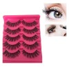 5 Pairs New Fashion Women Soft Natural Long Cross Fake Eye Lashes Handmade Thick False Eyelashes Extension Beauty Makeup Tools