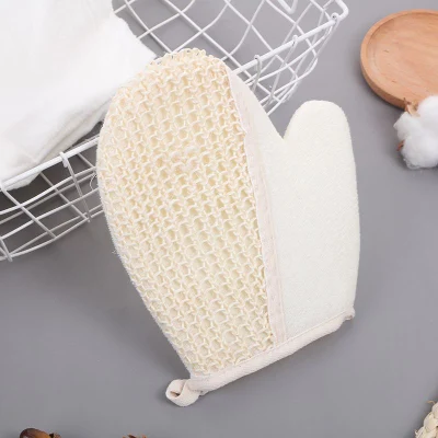 100% Natural Sisal Cotton Hemp Fiber Loofah Exfoliating Remove Dead Skin Sponge Scrubber Bath Glove