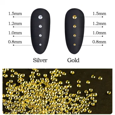 1000PCS Mini Rice Grain Metal Rivets Nail Art Hollow Nest Nails Star and Moon Decoration