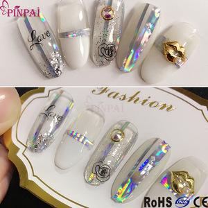 2017 Whosale latest hot-selling fantastic Auraora effect nail art gold & silver foil stickers